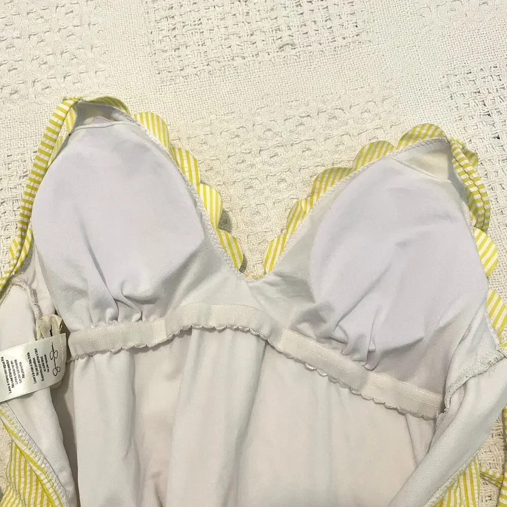 Jessica Simpson Scalloped Halter One-Piece Swimsuit